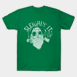 Sleighin It Funny Santa Sleigh Christmas T-Shirt